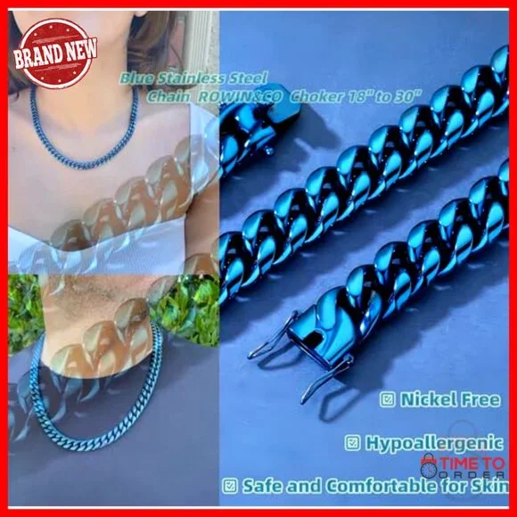 Stainless Steel Cuban Link Chain Necklace 18-30 Inch Hypoallergenic